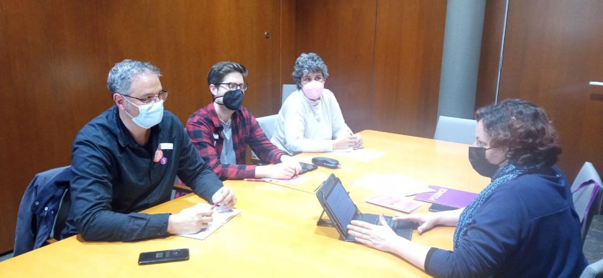 Reunión CCOO Enseñanza Aragón con PODEMOS