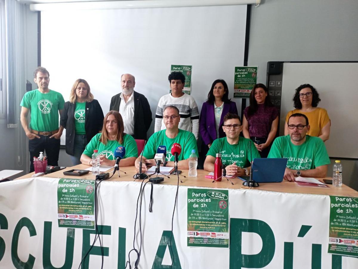 RUEDA DE PRENSA 2 DE OCTUBRE EN DEFENSA DE LA ESCUELA PBLICA DE ARAGN